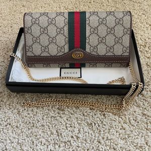 Gucci Ophidia Wallet on Chain- Coated Canvas, never used!